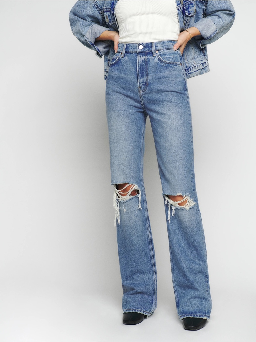 Reformation Blue Wilder High Rise Wide Leg Jeans 29